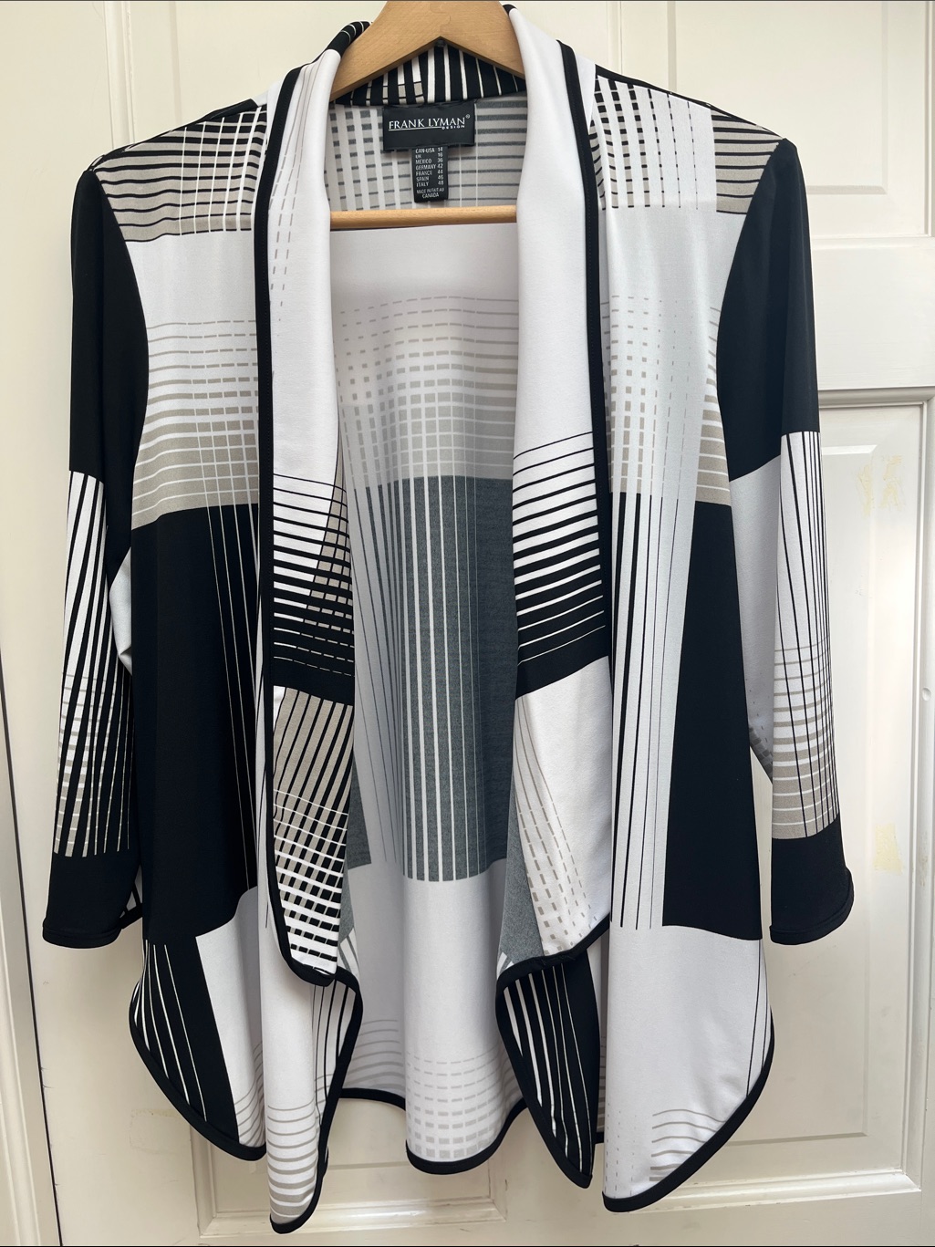 Frank Lyman Design Black And White Striped Blouse